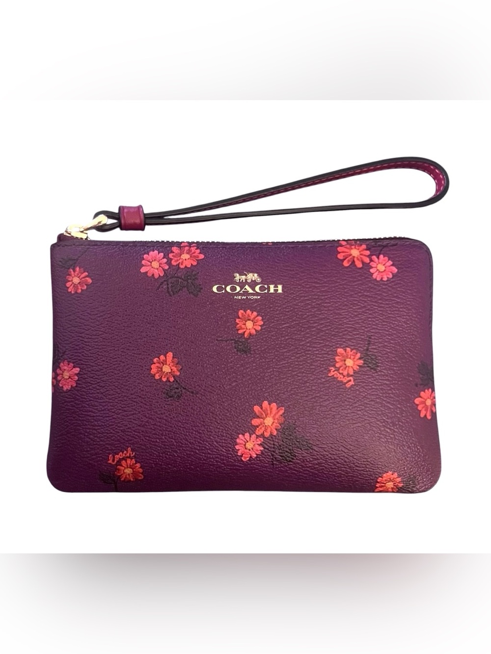 Coach Country Floral Corner Zip Wristlet